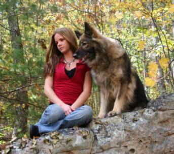 My daughter`s senior picture and Jetta at 8yrs. of age.